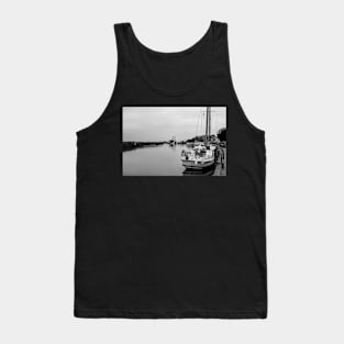 Public moorings on the River Yare in the Norfolk village of Reedham Tank Top